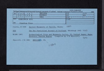 Kirriemuir Hill, NO35SE 18, Ordnance Survey index card, Recto