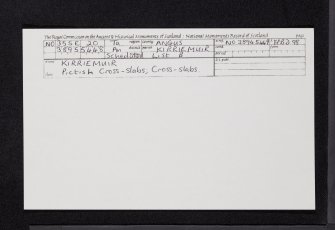 Kirriemuir, NO35SE 20, Ordnance Survey index card, Recto