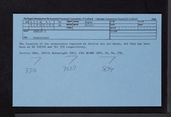 Airlie, NO35SW 41, Ordnance Survey index card, Recto