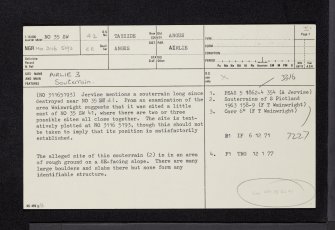 Airlie, NO35SW 42, Ordnance Survey index card, page number 1, Recto