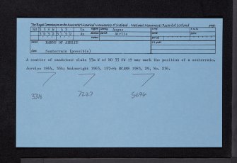 Barns Of Airlie, NO35SW 43, Ordnance Survey index card, Recto