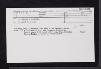 St Madden's, Cantsmill, NO35SW 50, Ordnance Survey index card, Recto