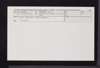 Balnaboth Chapel, NO36NW 1, Ordnance Survey index card, Recto