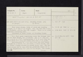 Corogle Burn, NO36SW 2, Ordnance Survey index card, page number 1, Recto
