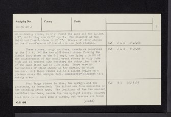Corogle Burn, NO36SW 2, Ordnance Survey index card, page number 2, Recto