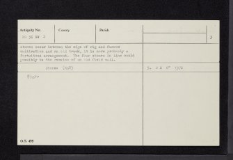 Corogle Burn, NO36SW 2, Ordnance Survey index card, page number 3, Recto