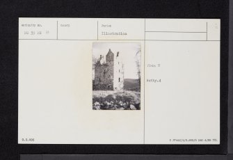 Knock Castle, NO39NE 4, Ordnance Survey index card, Recto