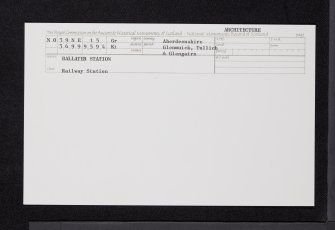 Ballater Station, NO39NE 15, Ordnance Survey index card, Recto