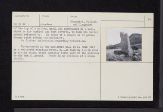 Rinabaich, St Manire's Chapel, NO39NW 1, Ordnance Survey index card, page number 2, Verso