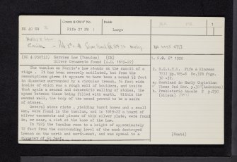 Norrie's Law, NO40NW 3, Ordnance Survey index card, page number 1, Recto