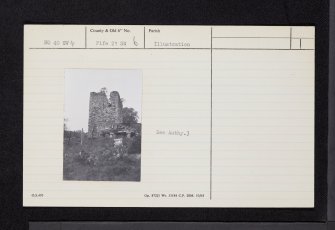 Pitcruvie Castle, NO40SW 4, Ordnance Survey index card, Recto
