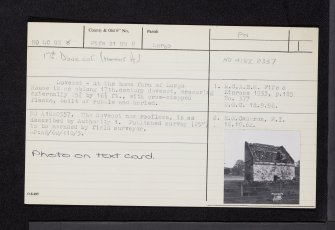 Upper Largo, Largo Home Farm, Dovecot, NO40SW 8, Ordnance Survey index card, Recto