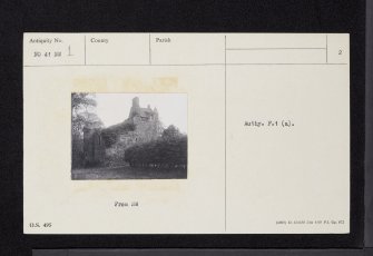 Pitcullo Castle, NO41NW 1, Ordnance Survey index card, page number 2, Verso