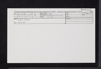 Nydie Mains, Dovecot, NO41NW 13, Ordnance Survey index card, Recto