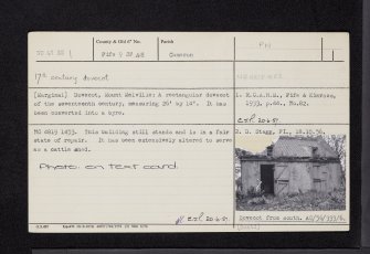 Mount Melville Home Farm, Steading, NO41SE 1, Ordnance Survey index card, Recto