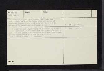Drumcarrow Craig, NO41SE 2, Ordnance Survey index card, page number 3, Recto