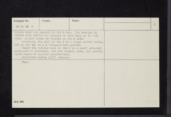 Drumcarrow Craig, NO41SE 4, Ordnance Survey index card, page number 2, Verso