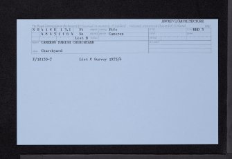 Cameron Kirk, Churchyard, NO41SE 13.1, Ordnance Survey index card, Recto