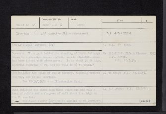 North Callange Steading, NO41SW 8, Ordnance Survey index card, page number 1, Recto