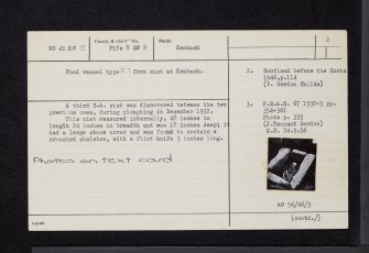 Rumgally, NO41SW 12, Ordnance Survey index card, page number 2, Verso