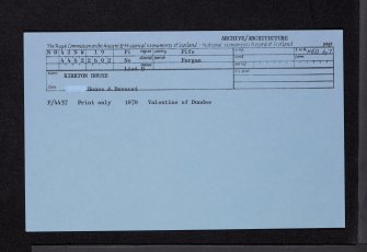 Kirkton House, NO42NW 19, Ordnance Survey index card, Recto