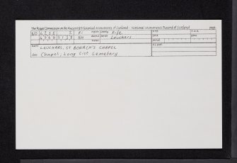 Leuchars, St Bonach's Chapel, NO42SE 2, Ordnance Survey index card, Recto