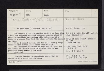 Cruivie Castle, NO42SW 4, Ordnance Survey index card, Recto