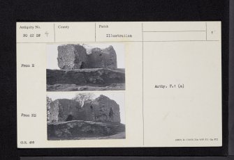 Cruivie Castle, NO42SW 4, Ordnance Survey index card, page number 1, Recto