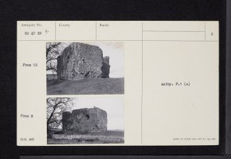 Cruivie Castle, NO42SW 4, Ordnance Survey index card, Verso