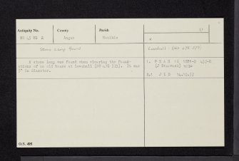 Lovehall, NO43NE 2, Ordnance Survey index card, Recto