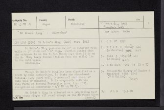 St Bride's Ring, NO43NE 4, Ordnance Survey index card, page number 1, Recto