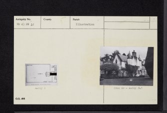 Gagie, Gagie House, NO43NW 21, Ordnance Survey index card, Recto