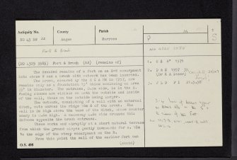 Craig Hill, NO43NW 22, Ordnance Survey index card, page number 1, Recto