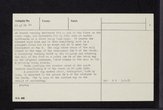 Craig Hill, NO43NW 22, Ordnance Survey index card, page number 2, Recto