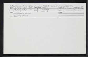 Linlathen House, NO43SE 18, Ordnance Survey index card, Recto