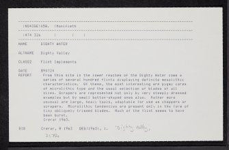Dighty Water, NO43SE 58, Ordnance Survey index card, Recto