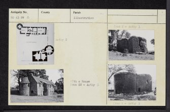 Powrie Castle, NO43SW 2, Ordnance Survey index card, Recto