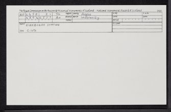 Kirkbuddo Station, NO44SE 21, Ordnance Survey index card, Recto