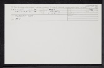 Kincreich Mill, NO44SW 9, Ordnance Survey index card, Recto