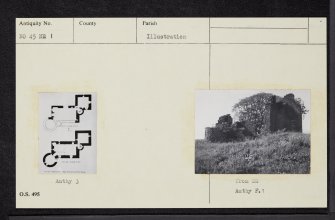 Vayne Castle, NO45NE 1, Ordnance Survey index card, Recto