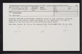 Battledykes, NO45NE 14, Ordnance Survey index card, Recto