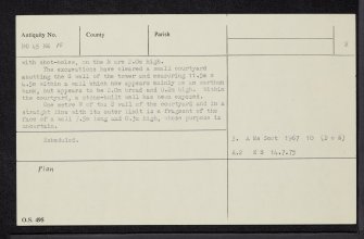 Finavon Castle, NO45NE 18, Ordnance Survey index card, page number 2, Verso