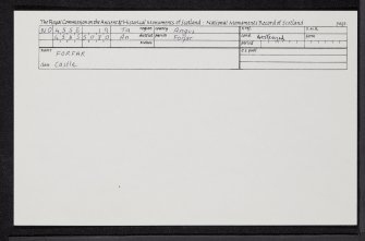 Forfar, Castle Hill, NO45SE 19, Ordnance Survey index card, Recto