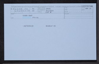 Carse Gray House, NO45SE 76, Ordnance Survey index card, Recto