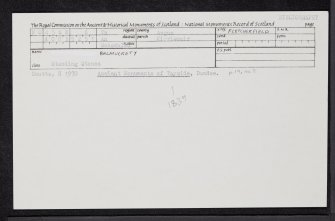 Balmuckety, NO45SW 6, Ordnance Survey index card, Recto