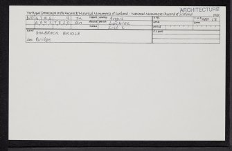 Dalbrack Bridge, NO47NE 9, Ordnance Survey index card, Recto