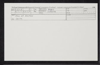 Hill Of Milton, NO48SE 2, Ordnance Survey index card, Recto