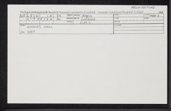 Glen Mark, Queen's Well, NO48SW 10, Ordnance Survey index card, Recto