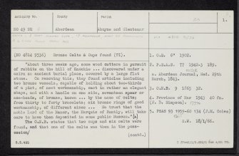 Glentanar, NO49NE 2, Ordnance Survey index card, page number 1, Recto