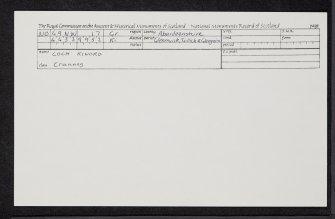 Prison Island, Loch Kinord, NO49NW 17, Ordnance Survey index card, Recto